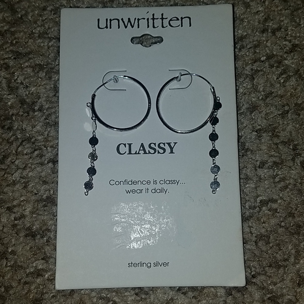 NWT unwritten sterlingsilver earrings, $55